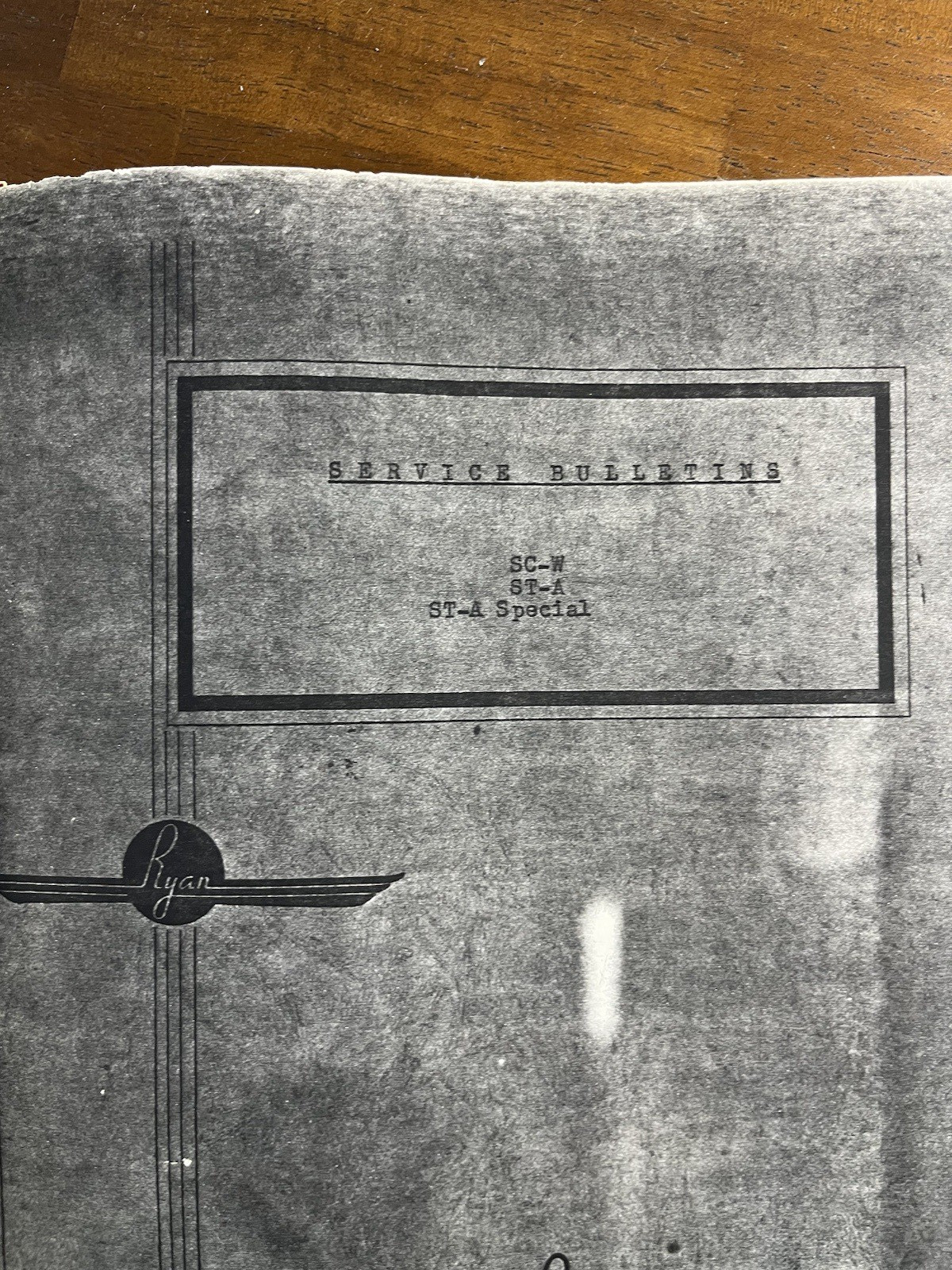 Ryan SC-W, ST-S, ST-A Special Service Bulletins Manual Older Copy