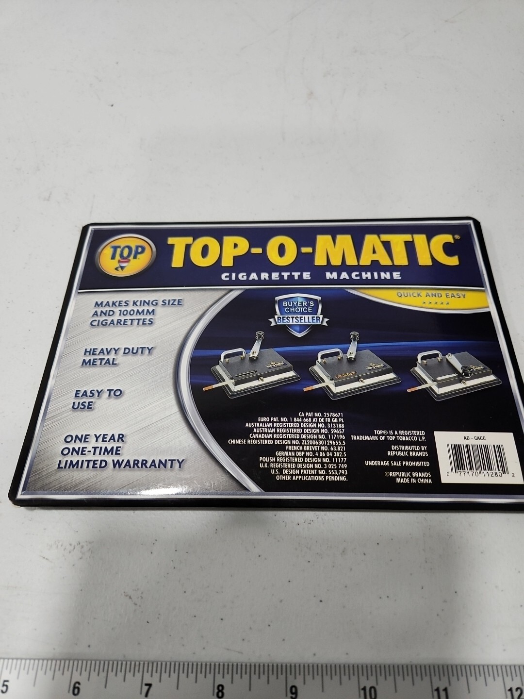 top-o-matic cigarette rolling machine - bi-centennial model