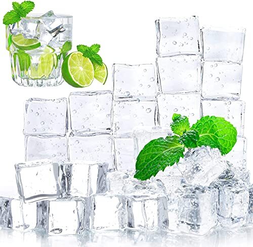 20 Pack 1 Inch Clear Acrylic Fake Ice Cubes Display for Home Wedding Decor