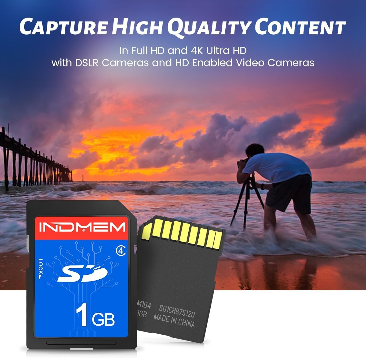 INDMEM SD Card 1GB, 6 Packs Class 4 1GB Flash Memory Card MLC Standard Secure...