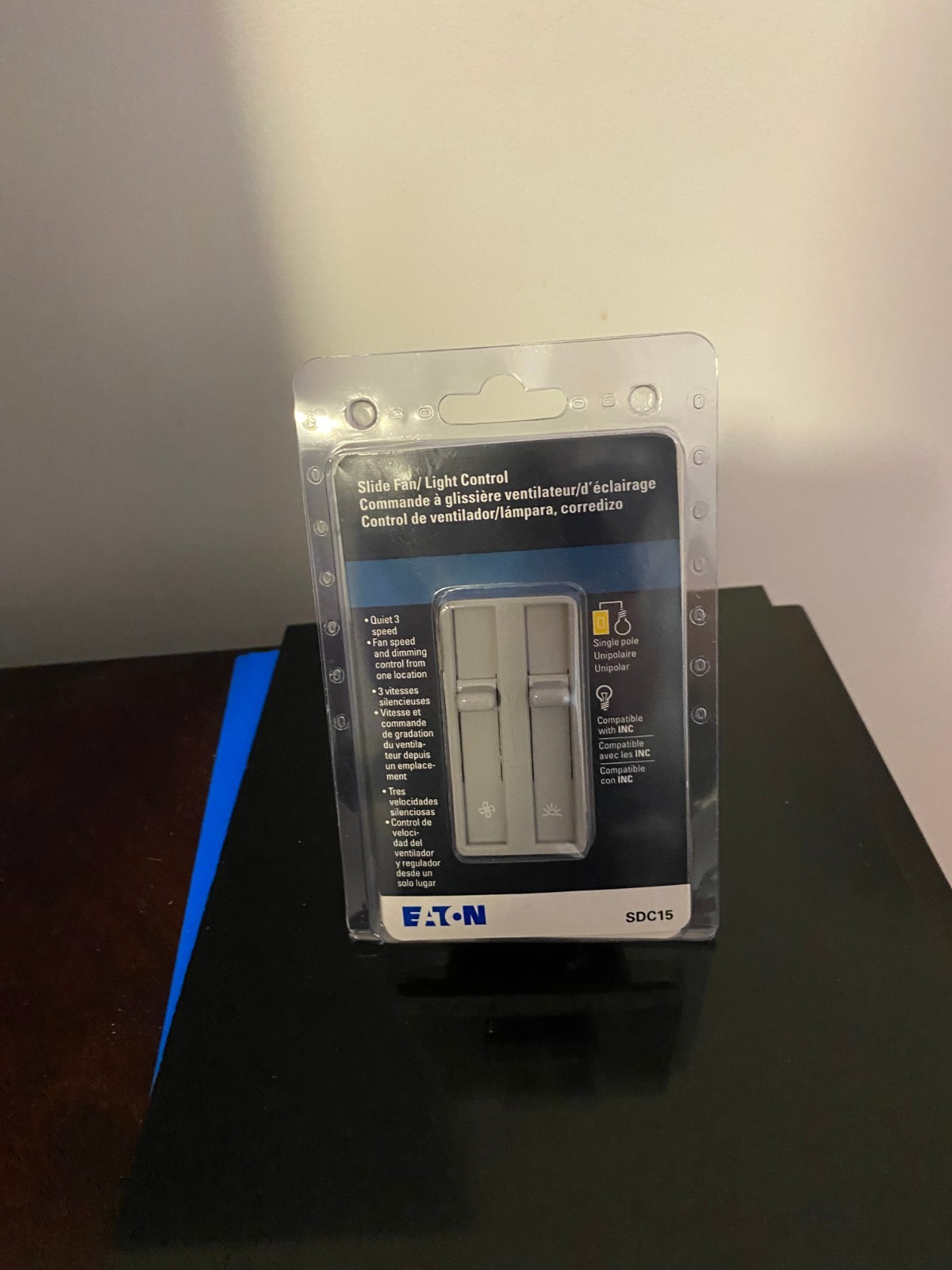 BRAND NEW EATON SDC15 SLIDE FAN/LIGHT CONTROL-GRAY