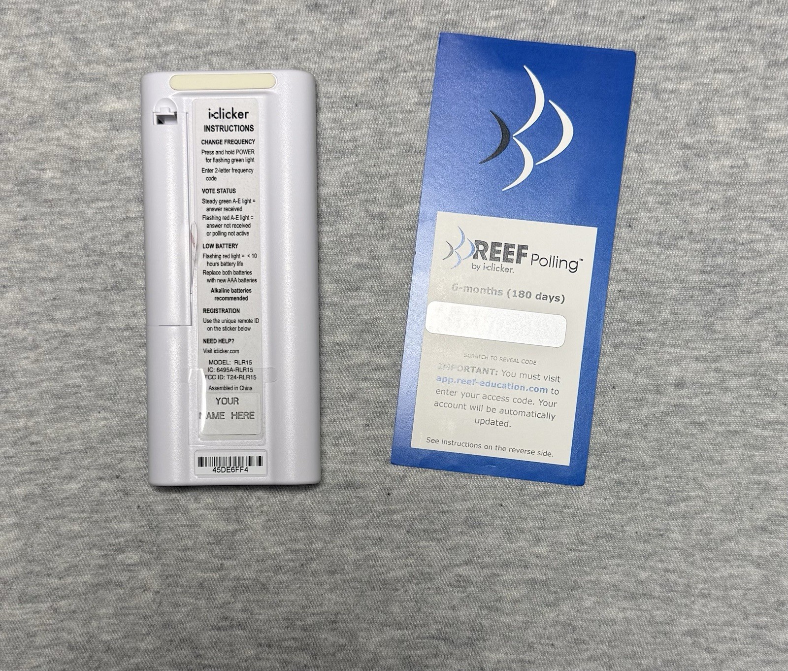 iClicker Plus RLR15 Wireless Polling Remote with REEF Polling Access Card