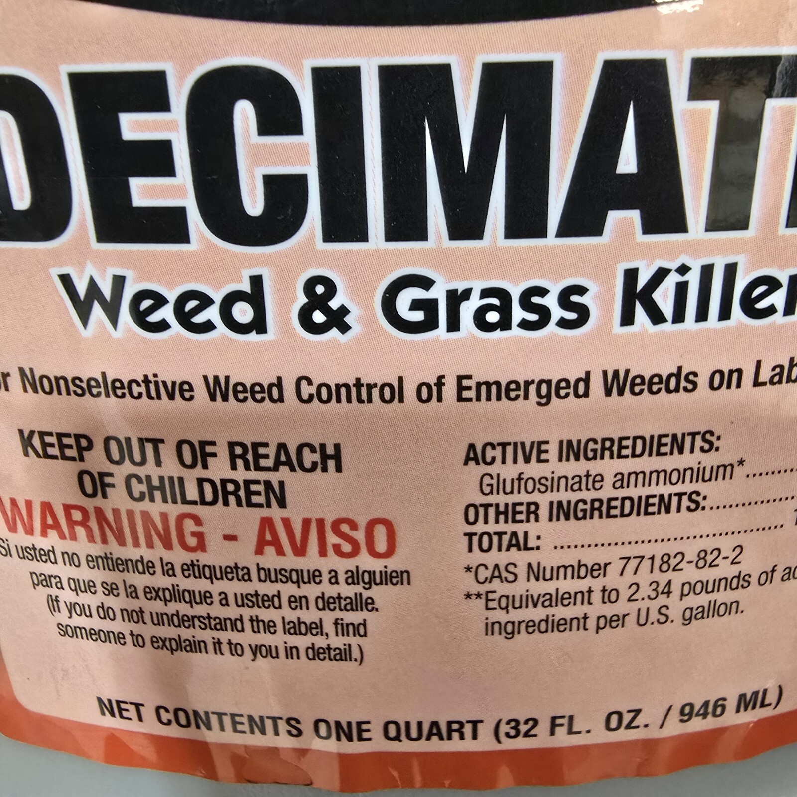 Ferti-lome DECIMATE Weed & Grass Killer Concentrate 32 Oz