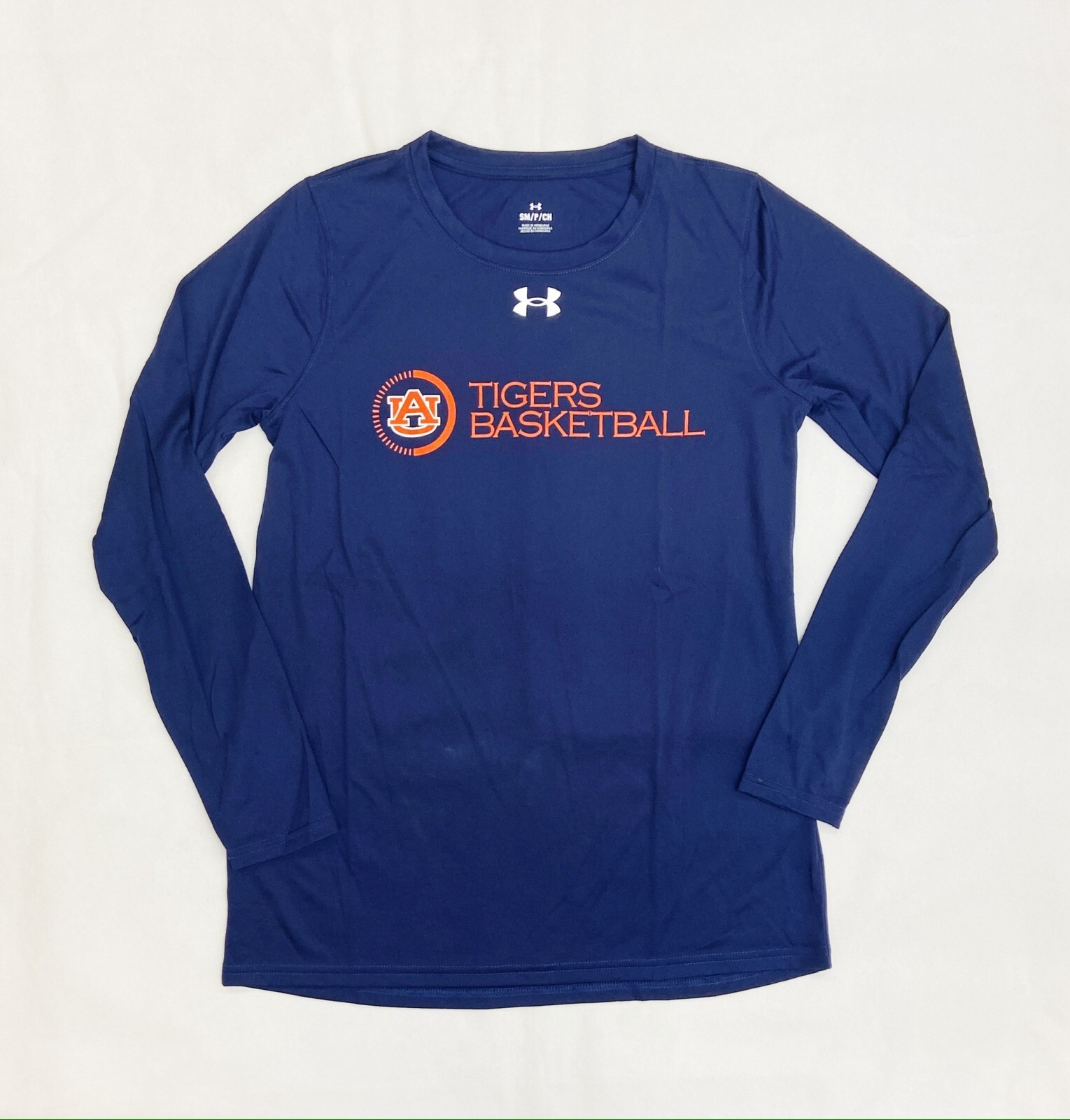 Under Armour Auburn Tigers Basketball LS Shirt Women's S Navy Blue Tee 1376852