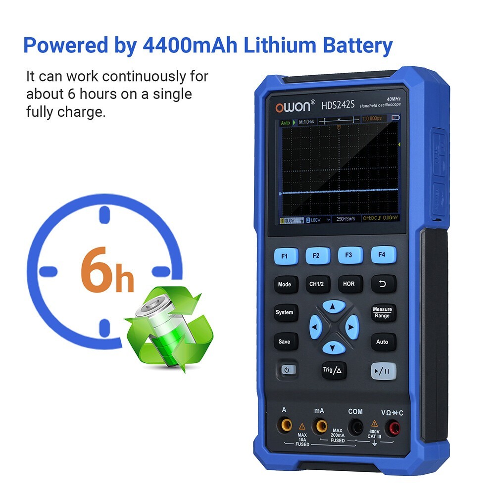 HDS272 2-in-1 Handheld Digital Oscilloscope Multimeter 2CH USB TypeC 70MHz Meter