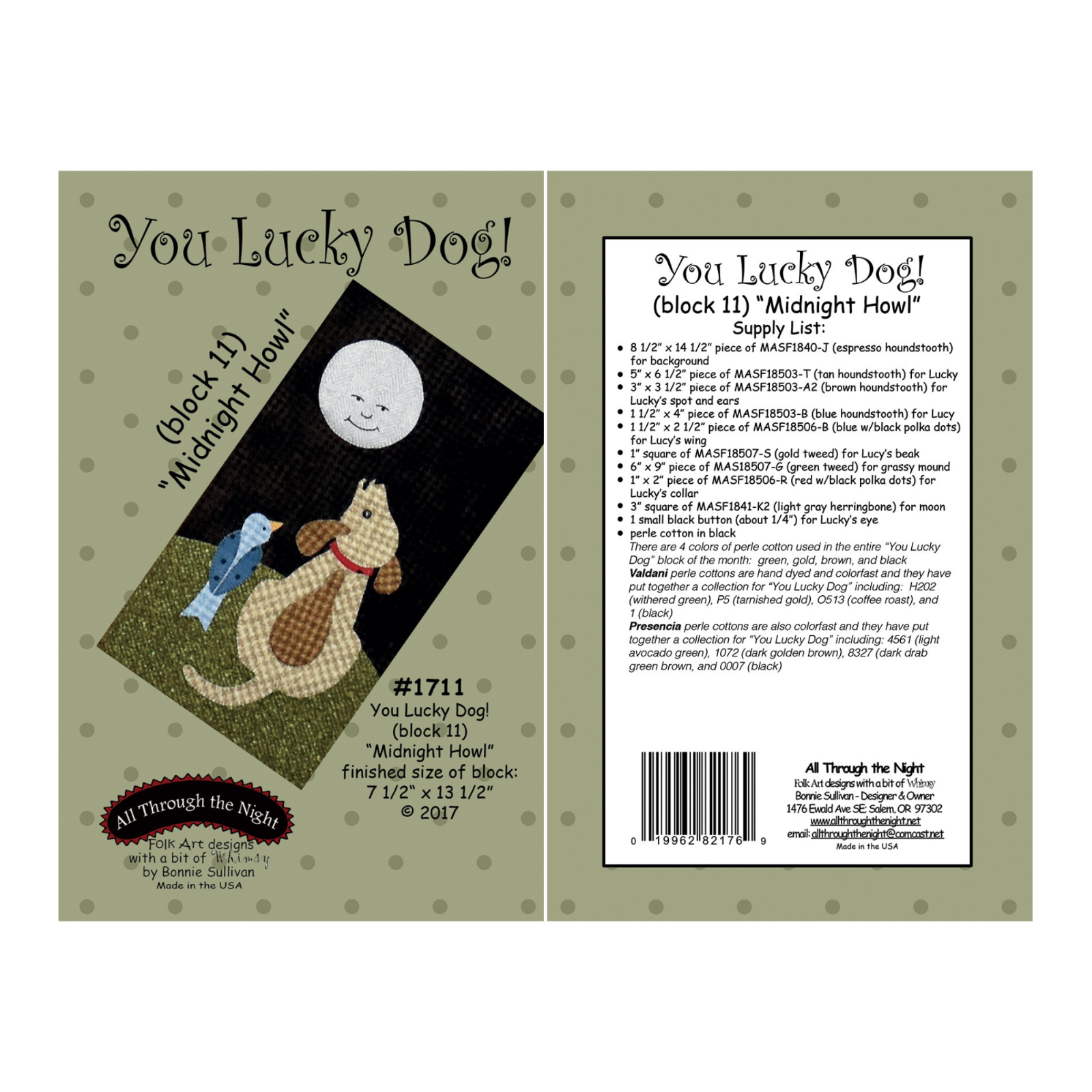 You Lucky Dog! Woolies Applique COMPLETE Quilt Pattern Set of 11 (NOT KIT)