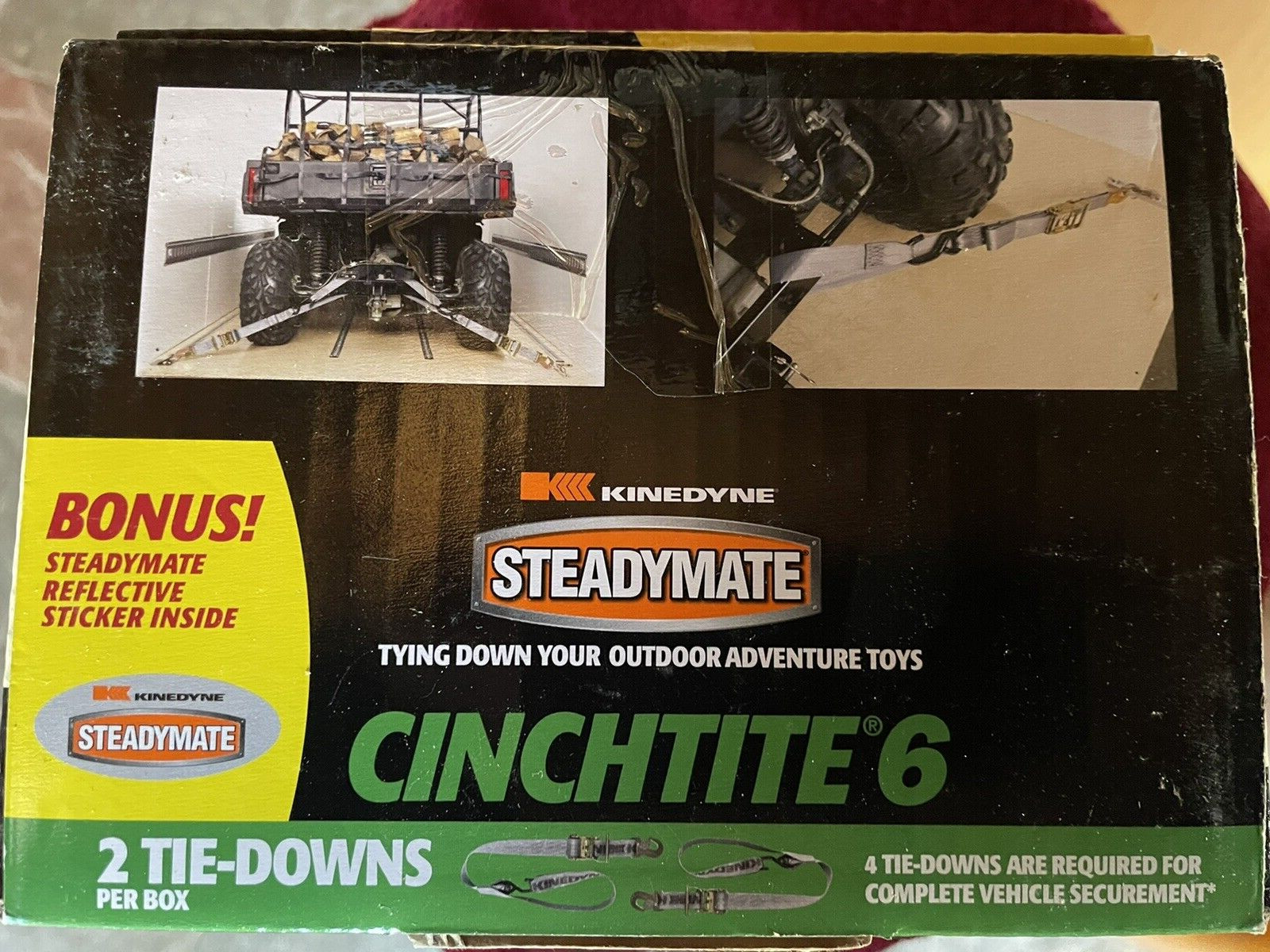 KINEDYNE STEADYMATE CINCHTITE6 TIE DOWN STRAPS 15470-NEW