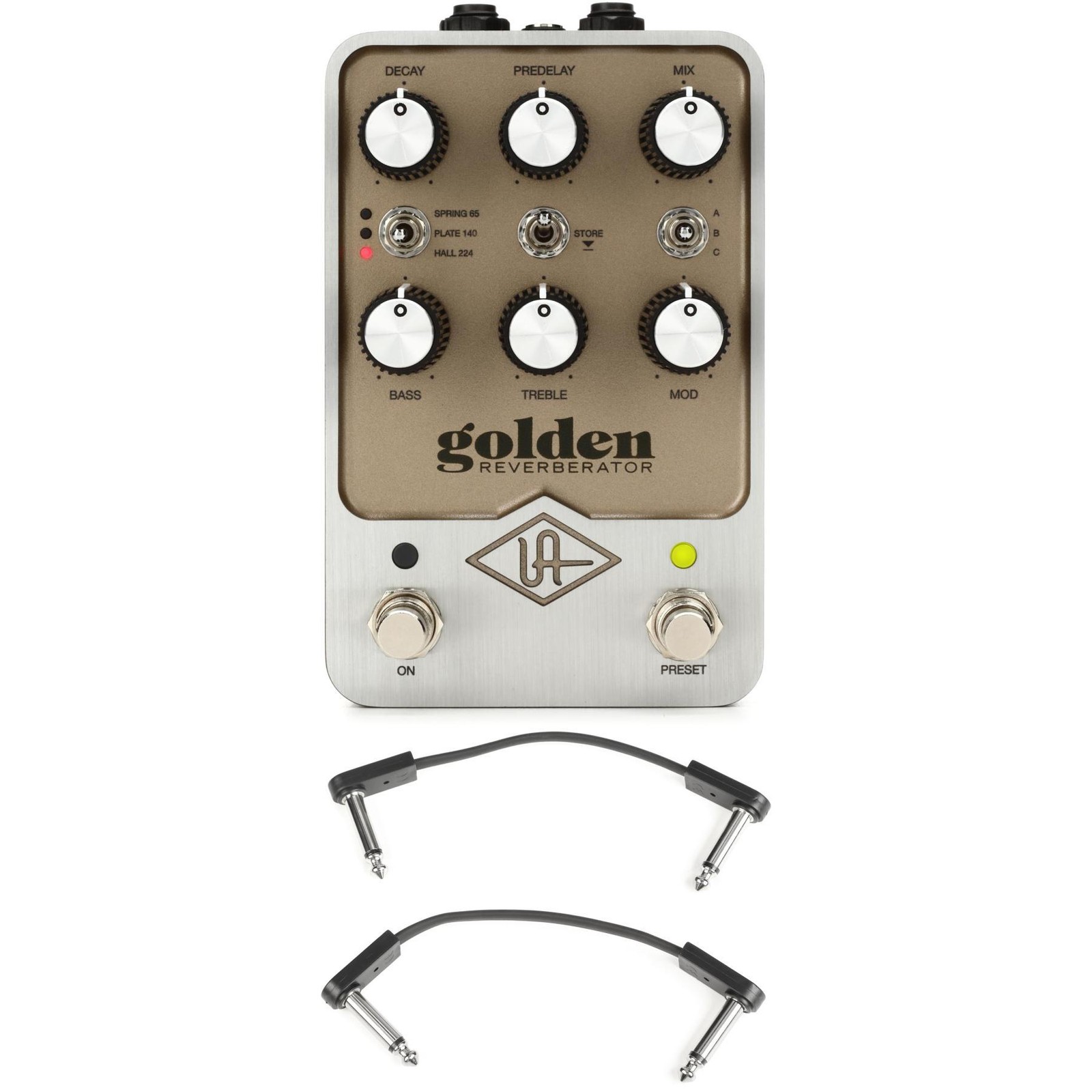 Universal Audio UAFX Golden Reverberator Pedal with EBS Patch Cables