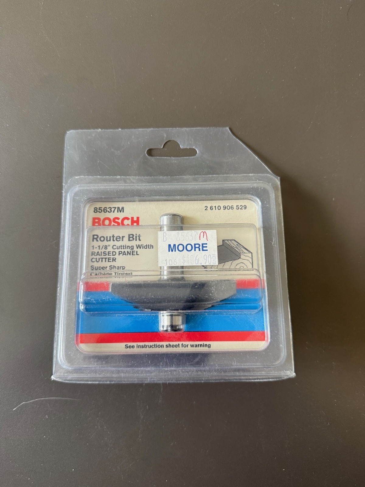 Bosch 85637M Raised Panel Bit 1-1/8" Cut, 5/8" Deep, 1/2" Shank