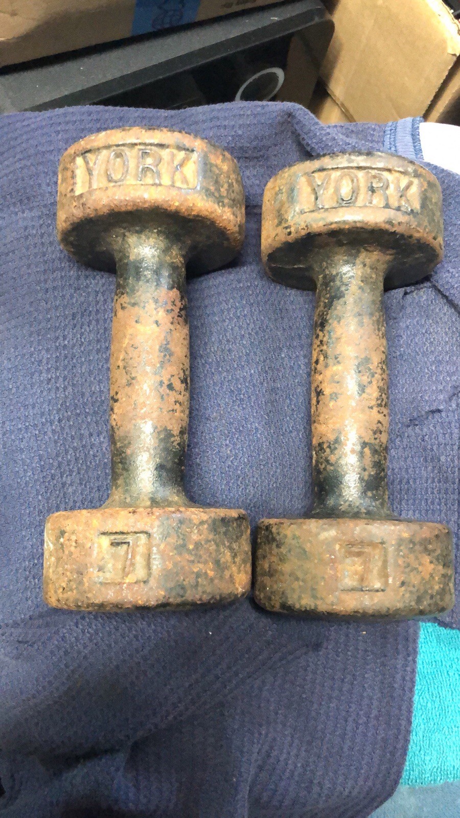 York Pre USA 7 lb. Round head Dumbbells