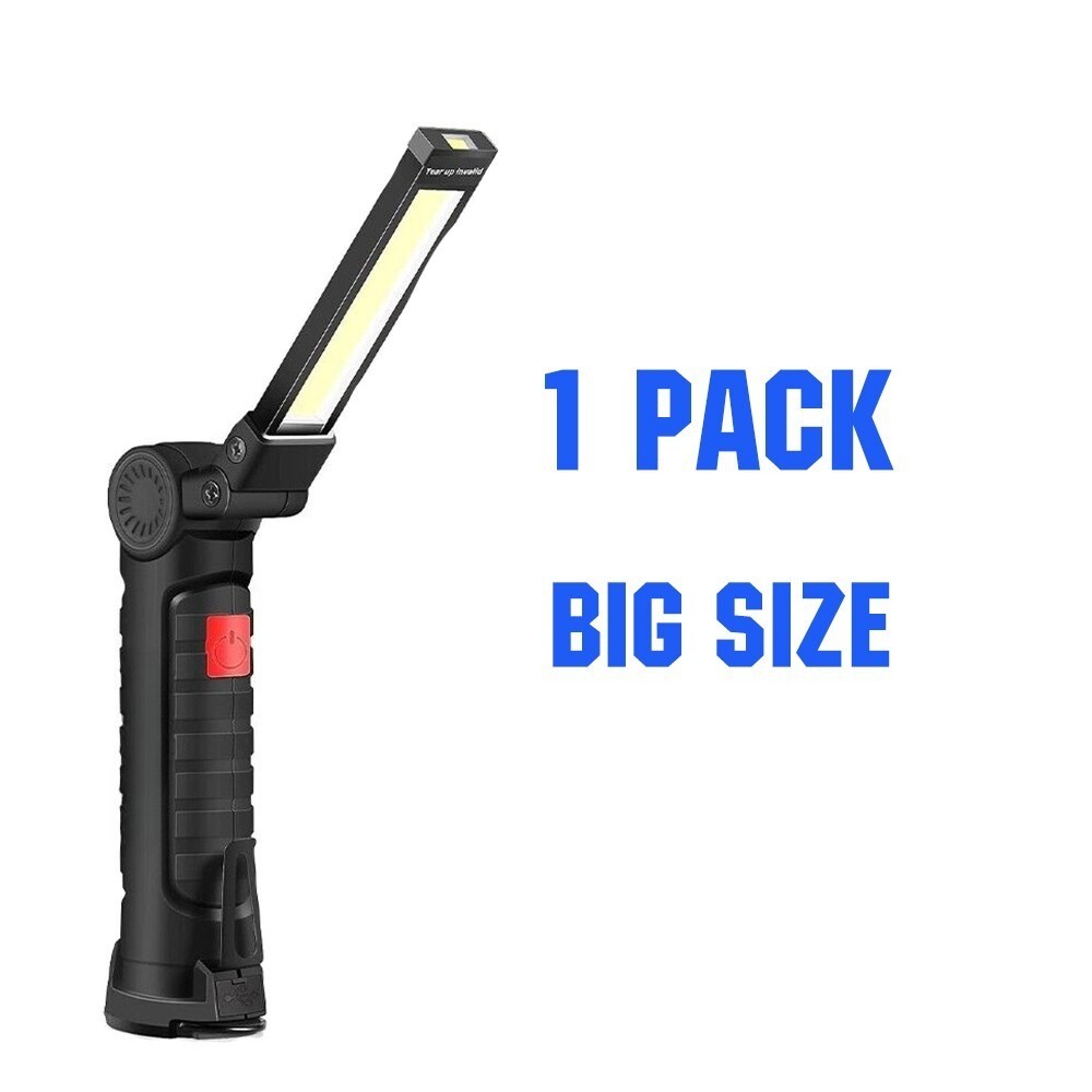 4 Pack Magnetic Base LED COB Work Light Rechargeable Mechanic Torch Flashlight