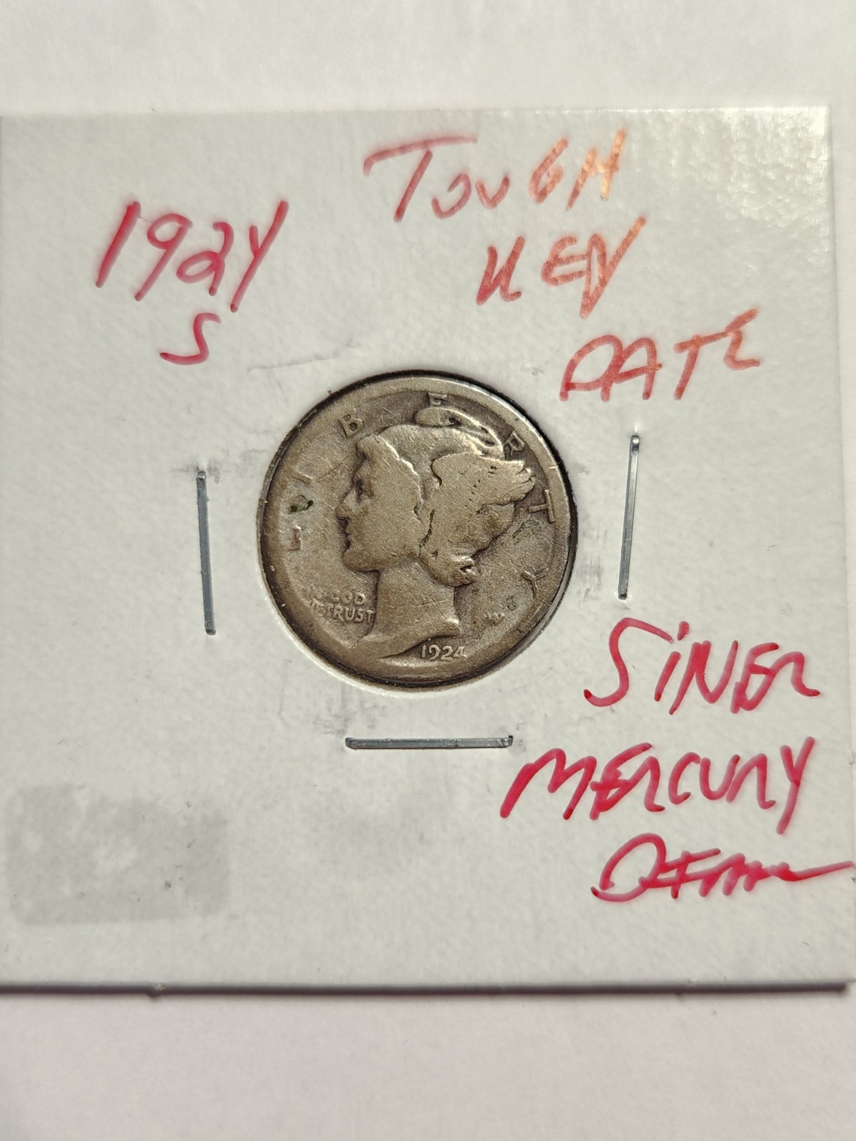 1924 S TOUGH KEY DATE TO FIND 90% SILVER MERCURY DIME