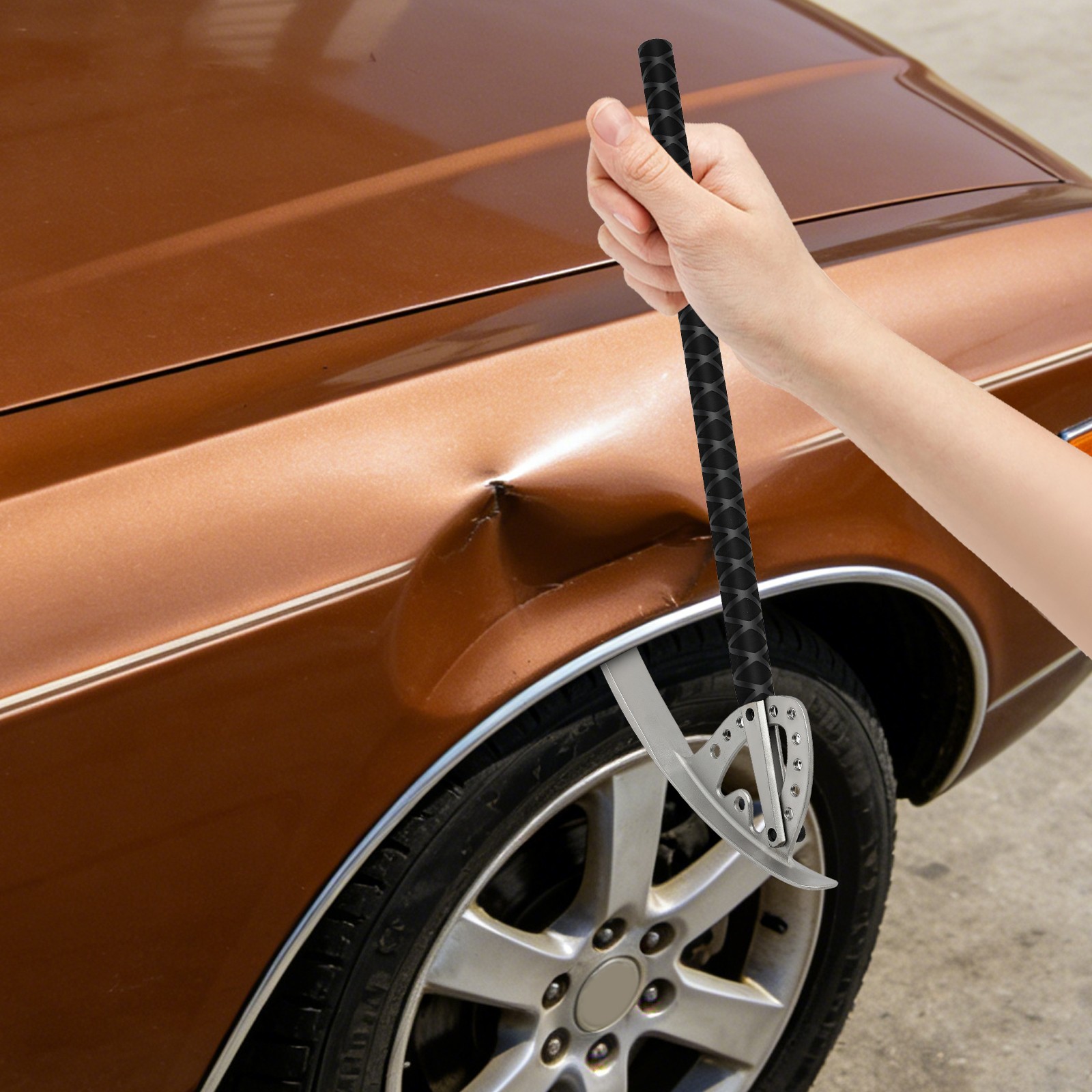 Car Fender Damage Repair Tools Auto Dent Removal Kit Angle Adjustable With Bag