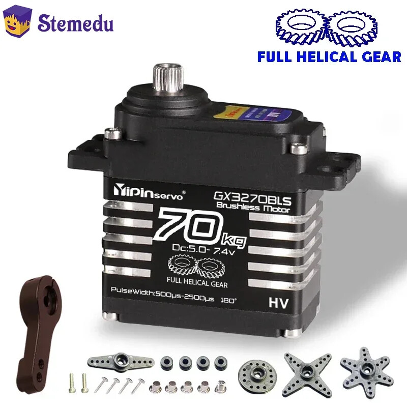 70KG 7.4V High Torque IP68 Brushless Servo Motors Gear For 1/8 1/10 Scale RC Car