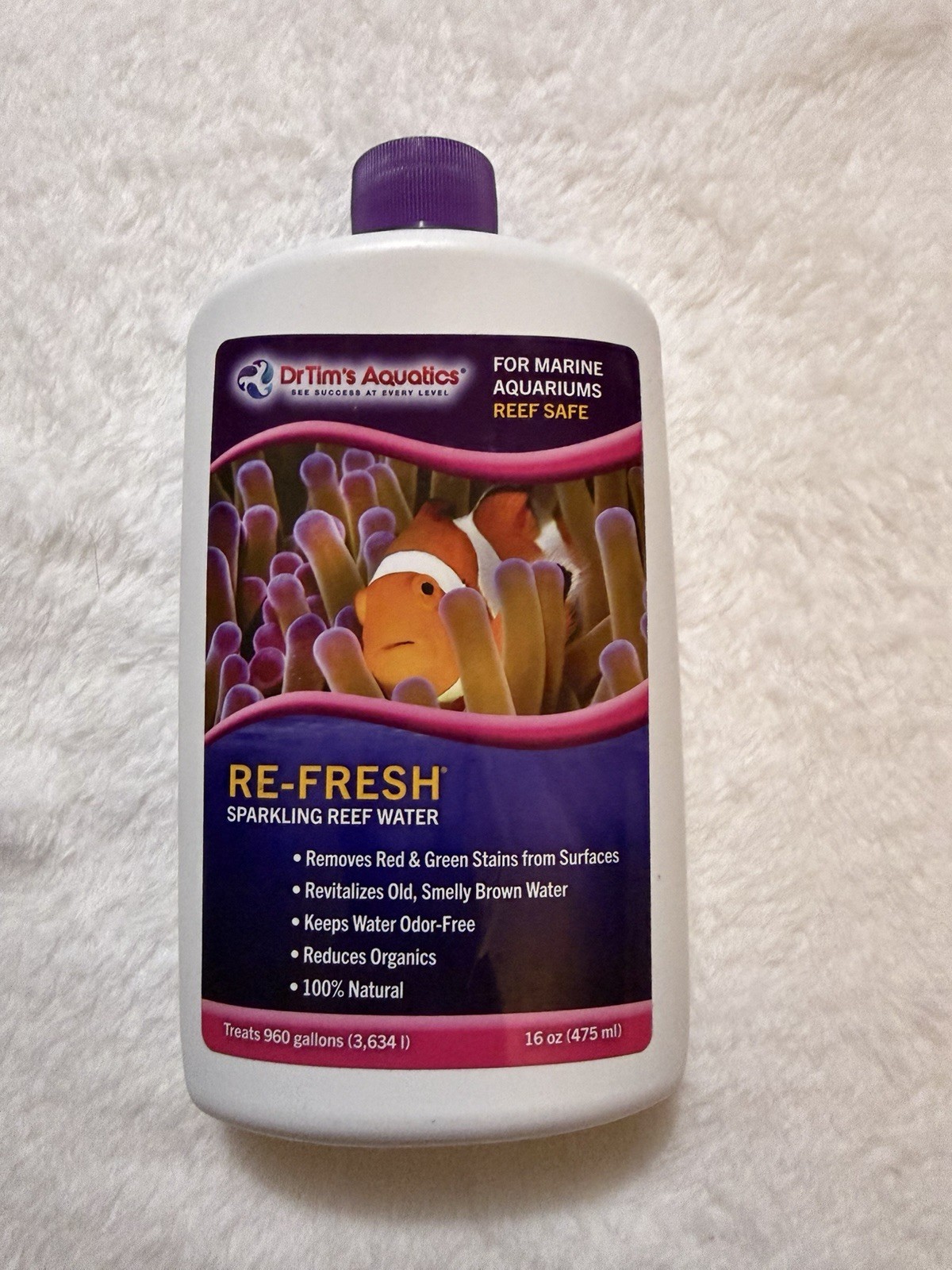DrTim’s Aquatics Re-Fresh for Reef Aquariums – 16oz – Natural Fish Tank Sanitize