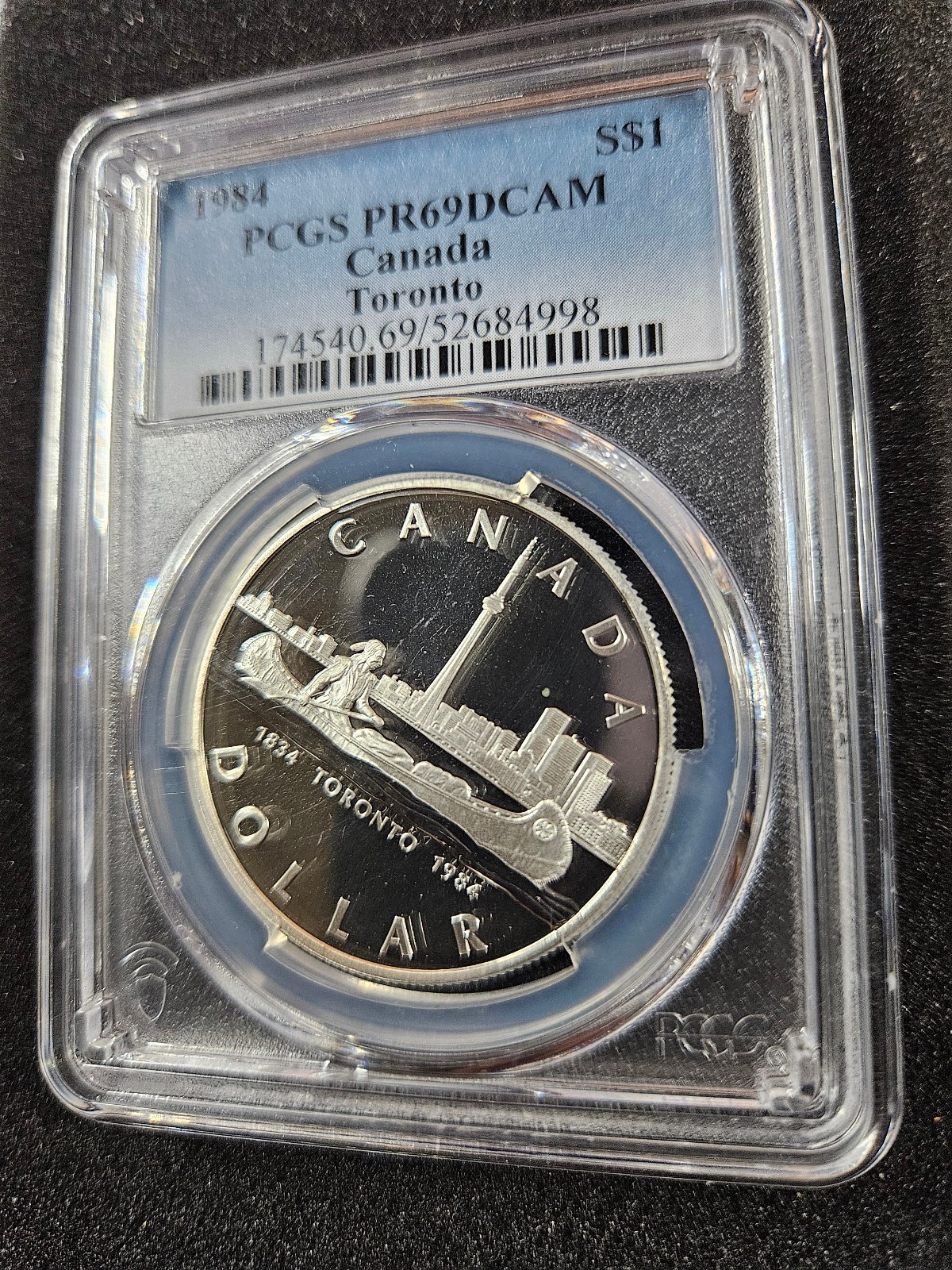 🌟 1984 Canada Silver Dollar Proof PCGS PR69 DCAM Cameo Toronto Sesquicentennial