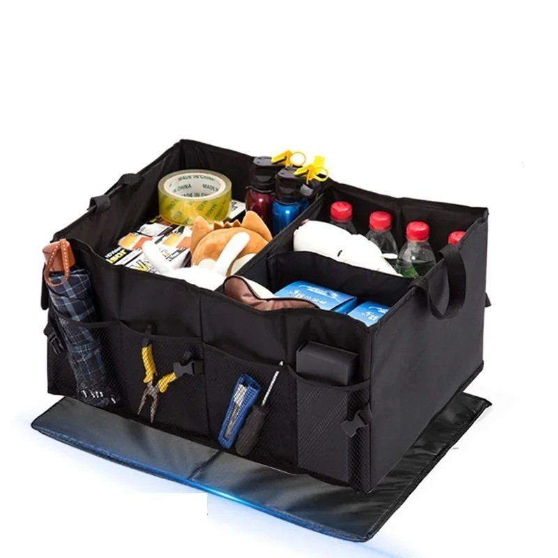 Collapsible Car Trunk Organizer with Compartments Storage Tote