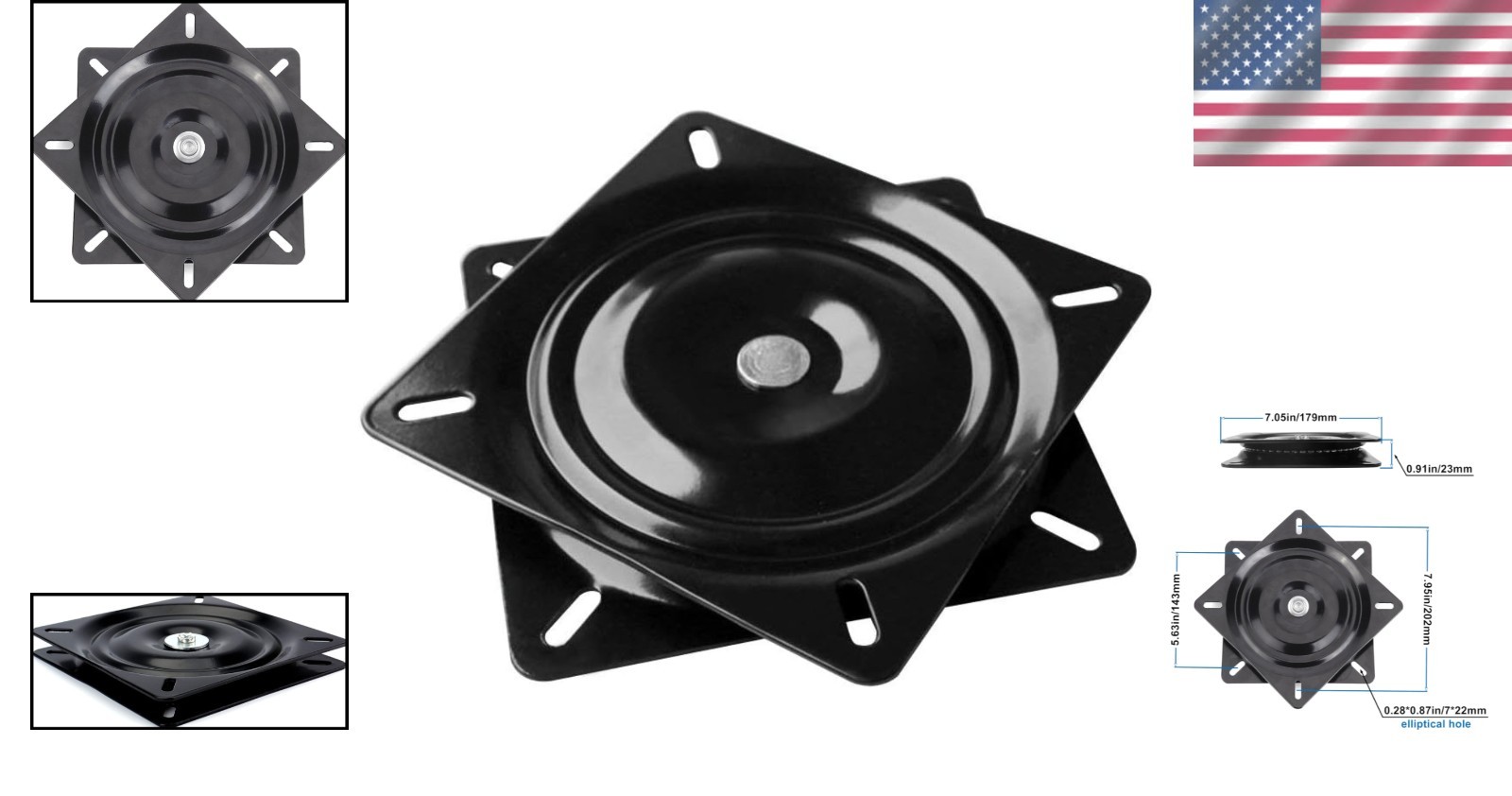 Durable 7-Inch Alloy Steel Swivel Plate with Ball Bearings for Furniture