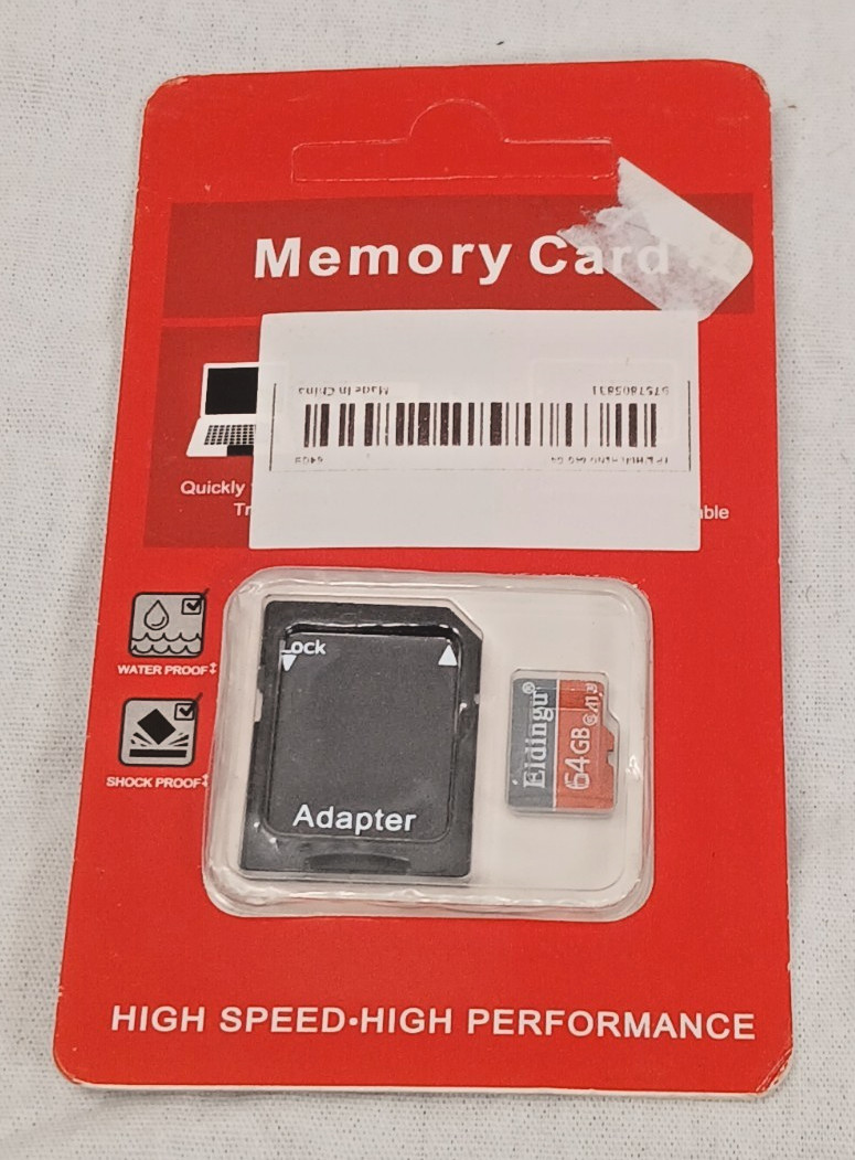 Micro Memory Card, 64 GB, High speed adapter included, NIB