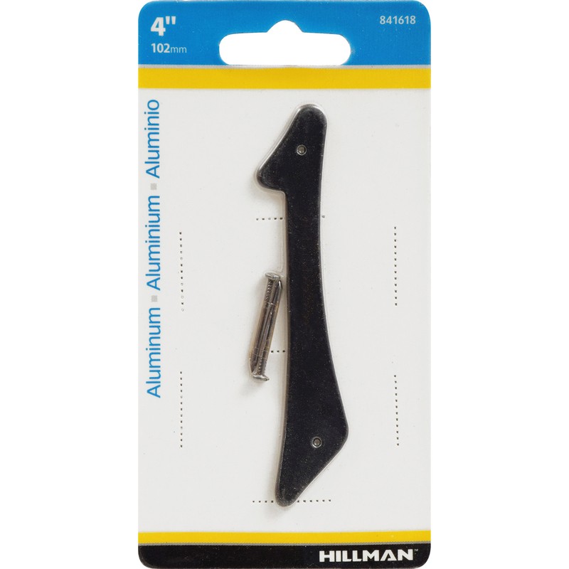 Hillman 4 in. Black Aluminum Nail-On Number 1 1 pc (3-PACK)