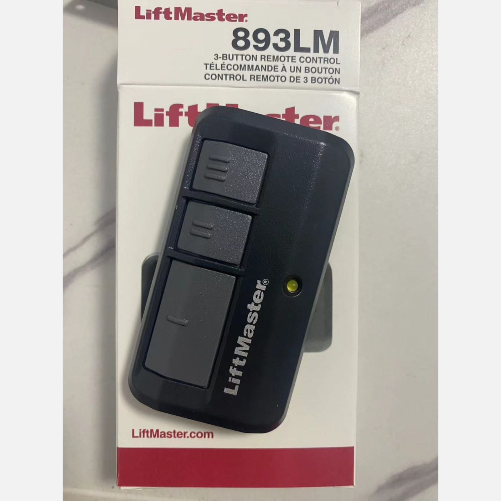 LiftMaster 893LM Remote | Security+ 2.0 Garage Door Opener 3-Button Control