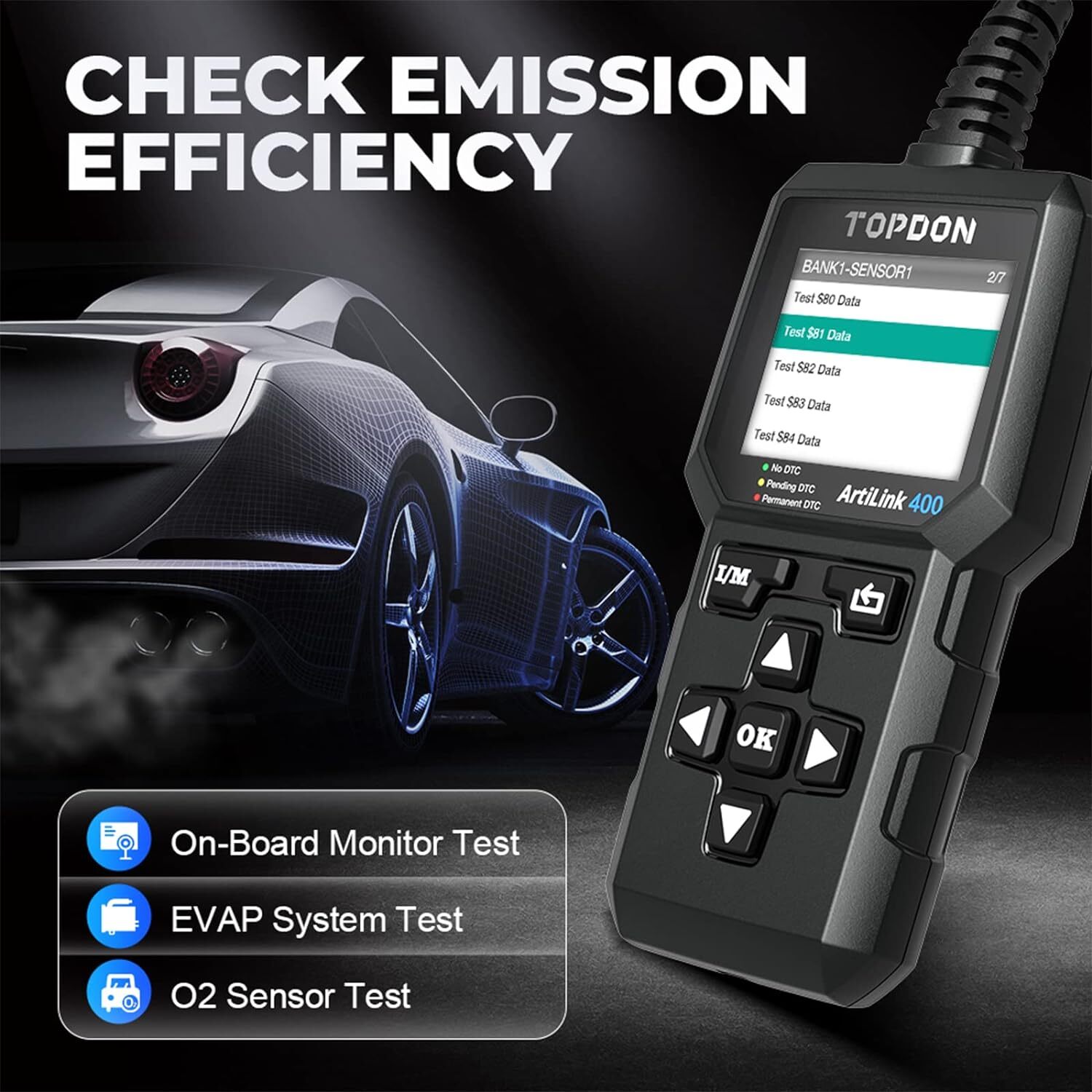 TOPDON Code Reader OBD2 Scanner Automotive Diagnostic Tool Check Engine Fault