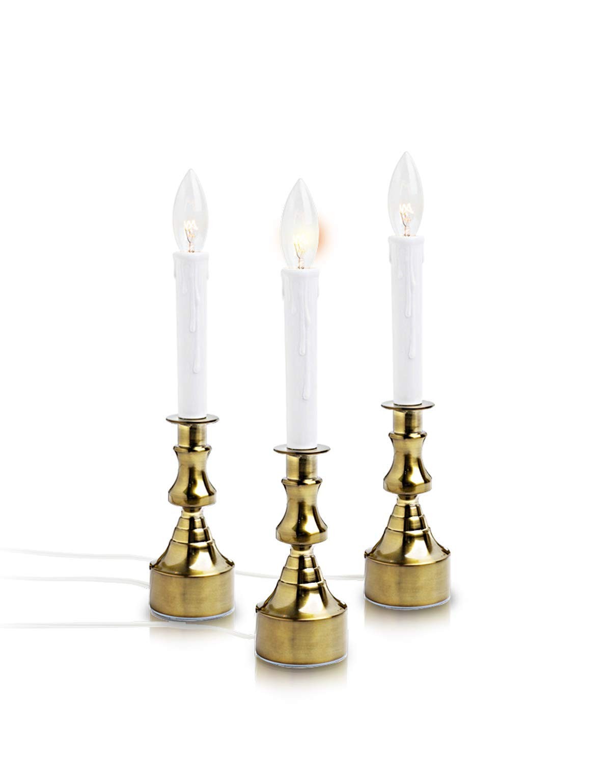 Dimmable Window Candle Electric with Multi Timer IR Controller, Metal Base Ch...