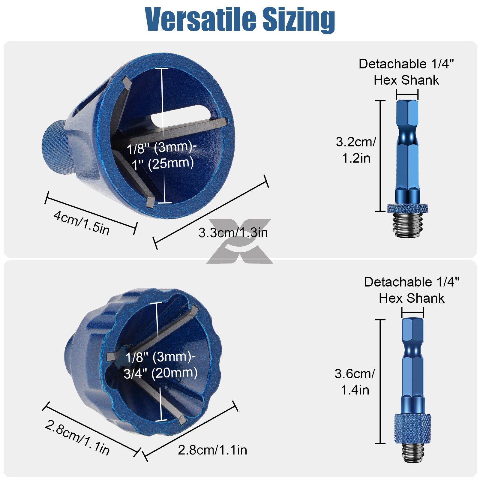Heavy Duty External Deburring Chamfer Tool 2Pcs 1/4 Inch Hex Shank Drill Bit