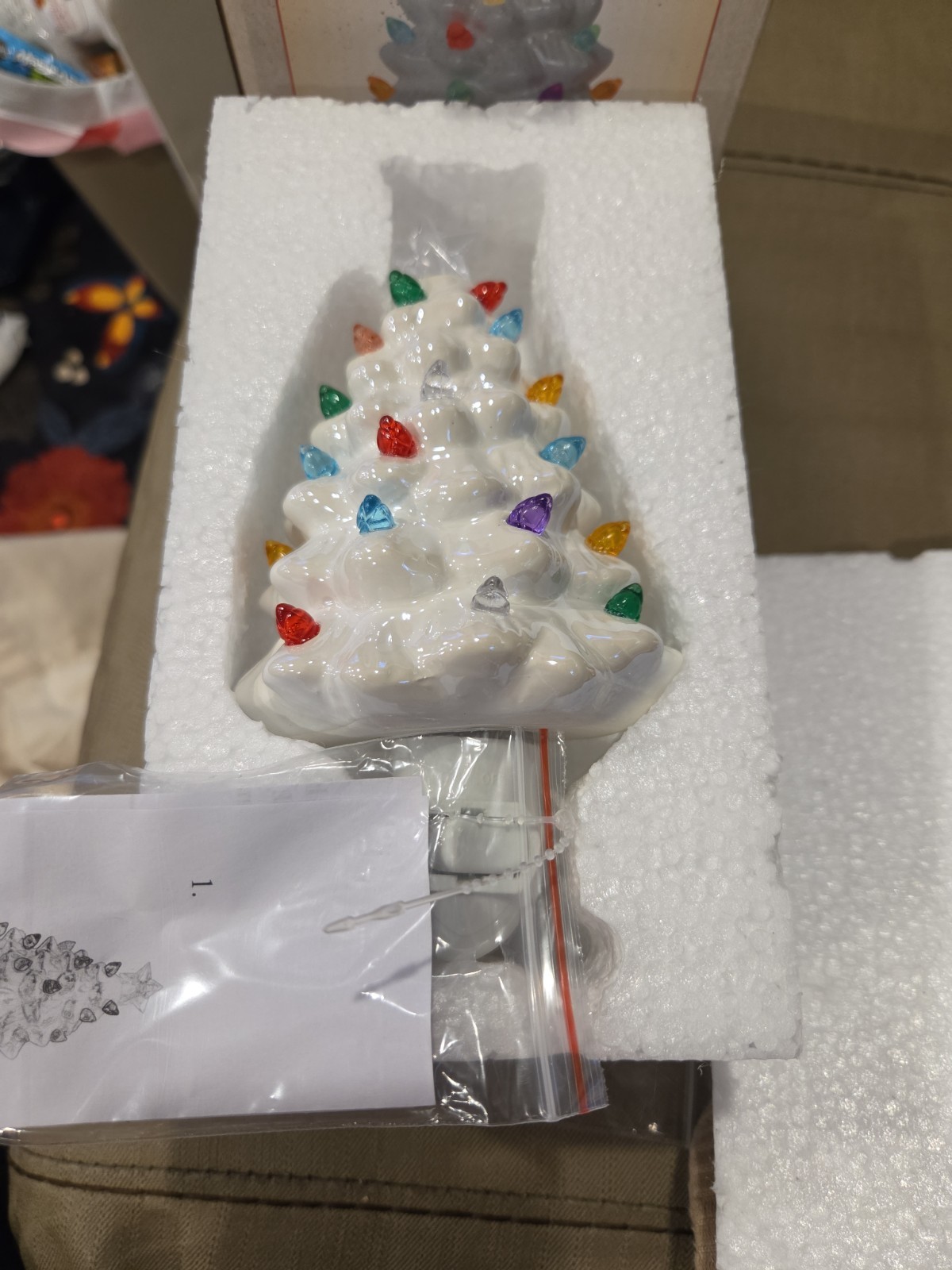 NEW, Ceramic Christmas Tree Night Light Wall Plug Cracker Barrel Exclusive
