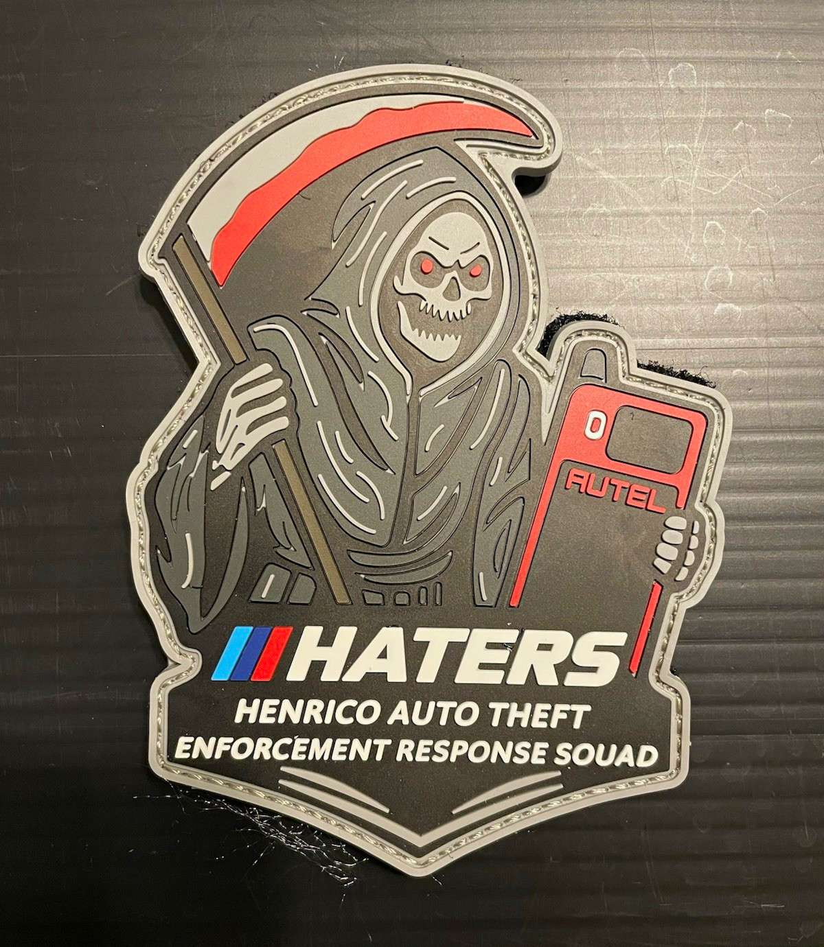 HATERS Henrico Auto Theft Enforcement Response Squad Grim Reaper Patch “Typo”