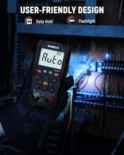 KM200P Digital Multimeter, All Button Operation, TRMS Auto Ranging, 4000