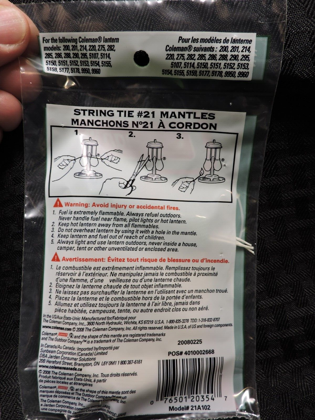 Coleman String Tie #21 Mantles (2) 2 packs - 4 total