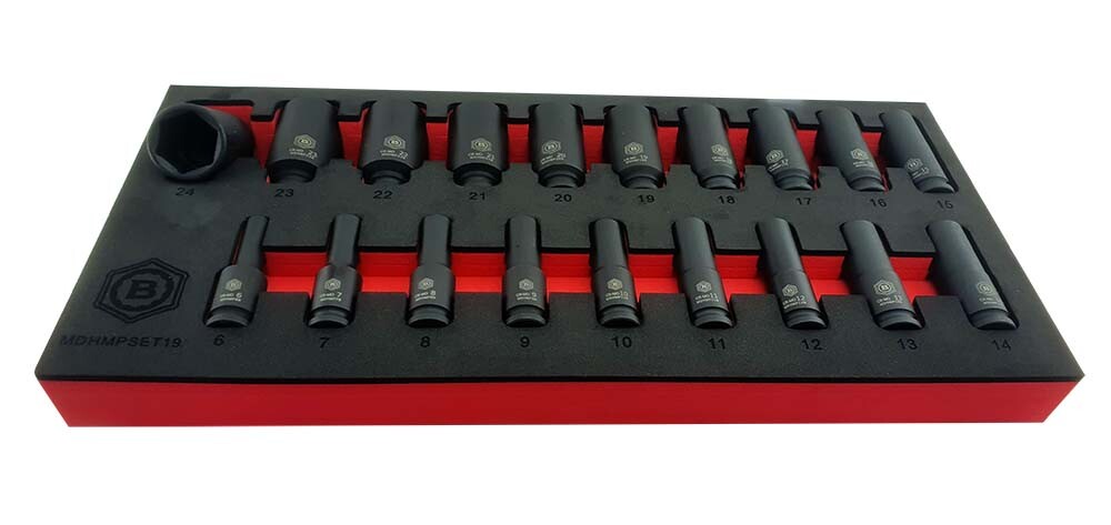 3/8" DRIVE STANDARD & DEEP IMPACT SOCKET SETS HEXAGON / 6 POINT PROFILE BRITOOL
