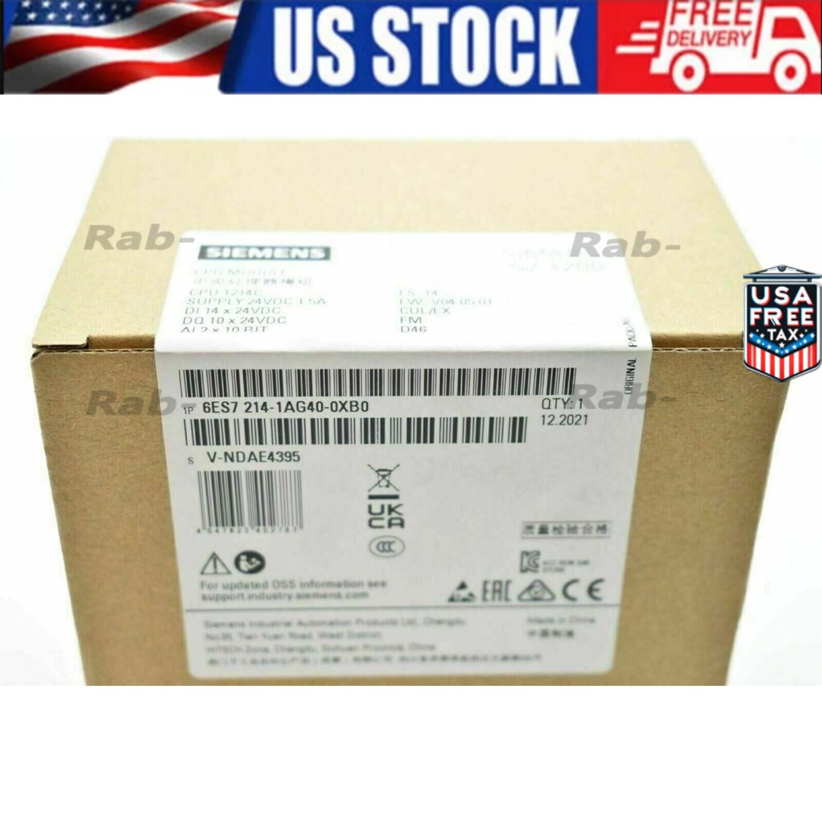 New Siemens 6ES7214-1AG40-0XB0 6ES7 214-1AG40-0XB0 SIMATIC S7-1200 CPU 1214C