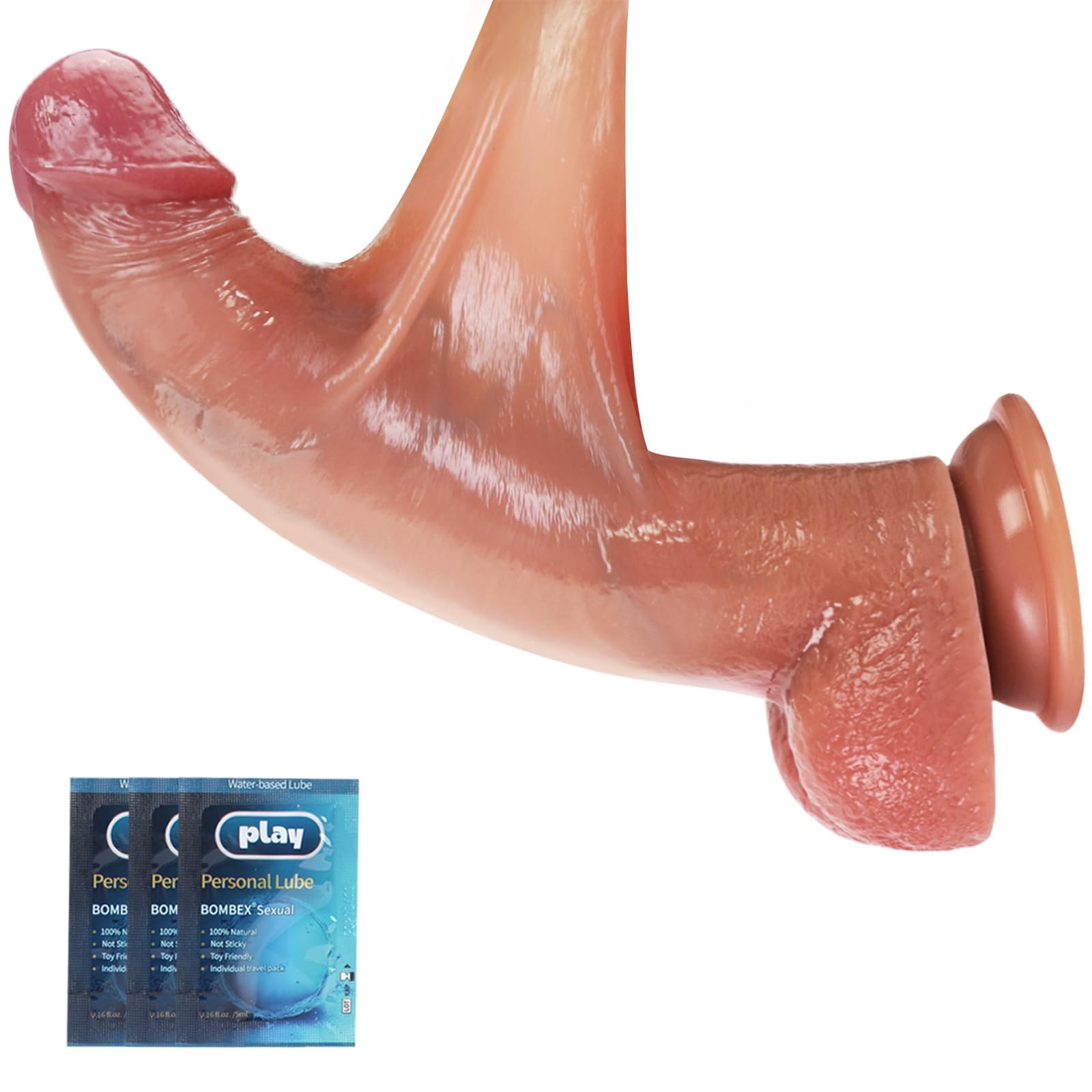 Sex Toys Dildo 8.5 Inch Realistic Movable Foreskin Dildos,Safety Material for...