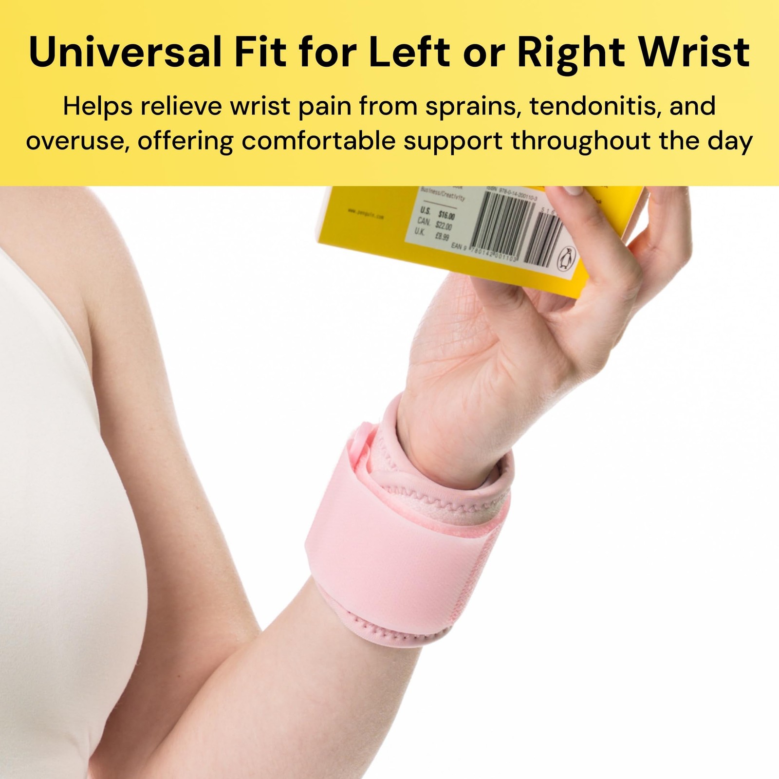 BraceUP Wrist Compression Brace - Wrist Wrap, Wrist Bands, Support for Tendon...