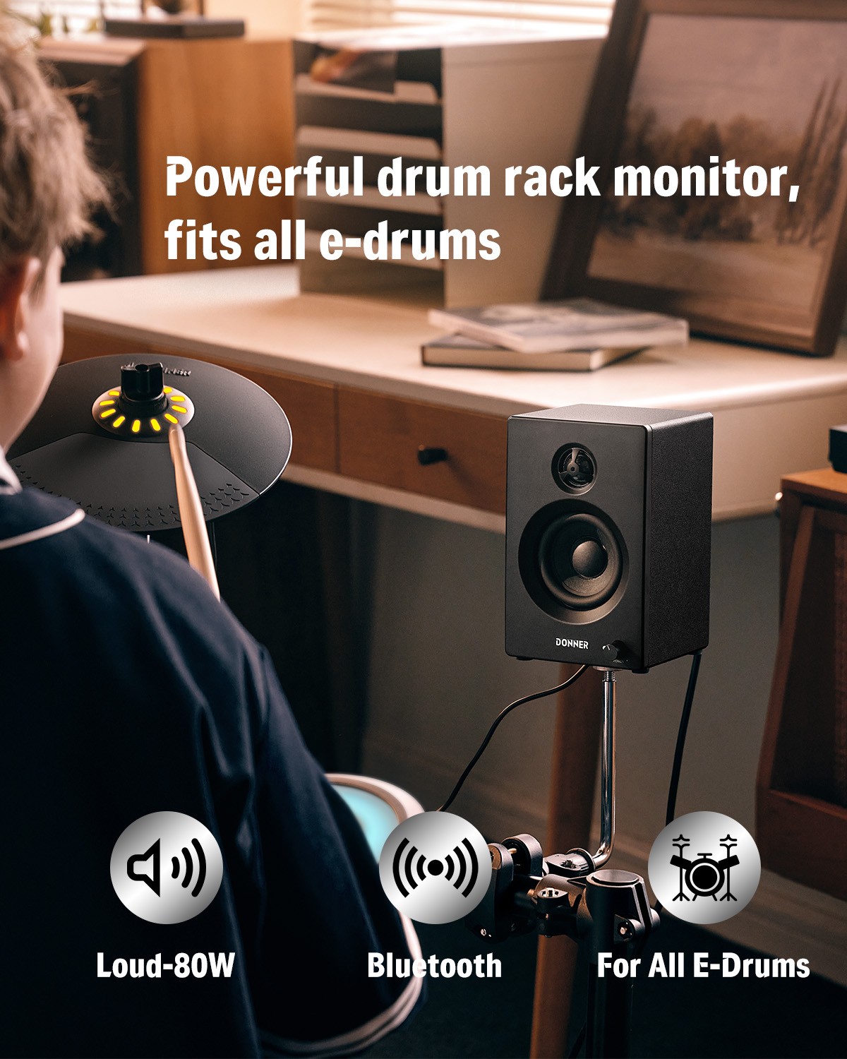 Donner DDA-20SE 20W Electric Drum Amplifier Bluetooth Electronic Drum Amp
