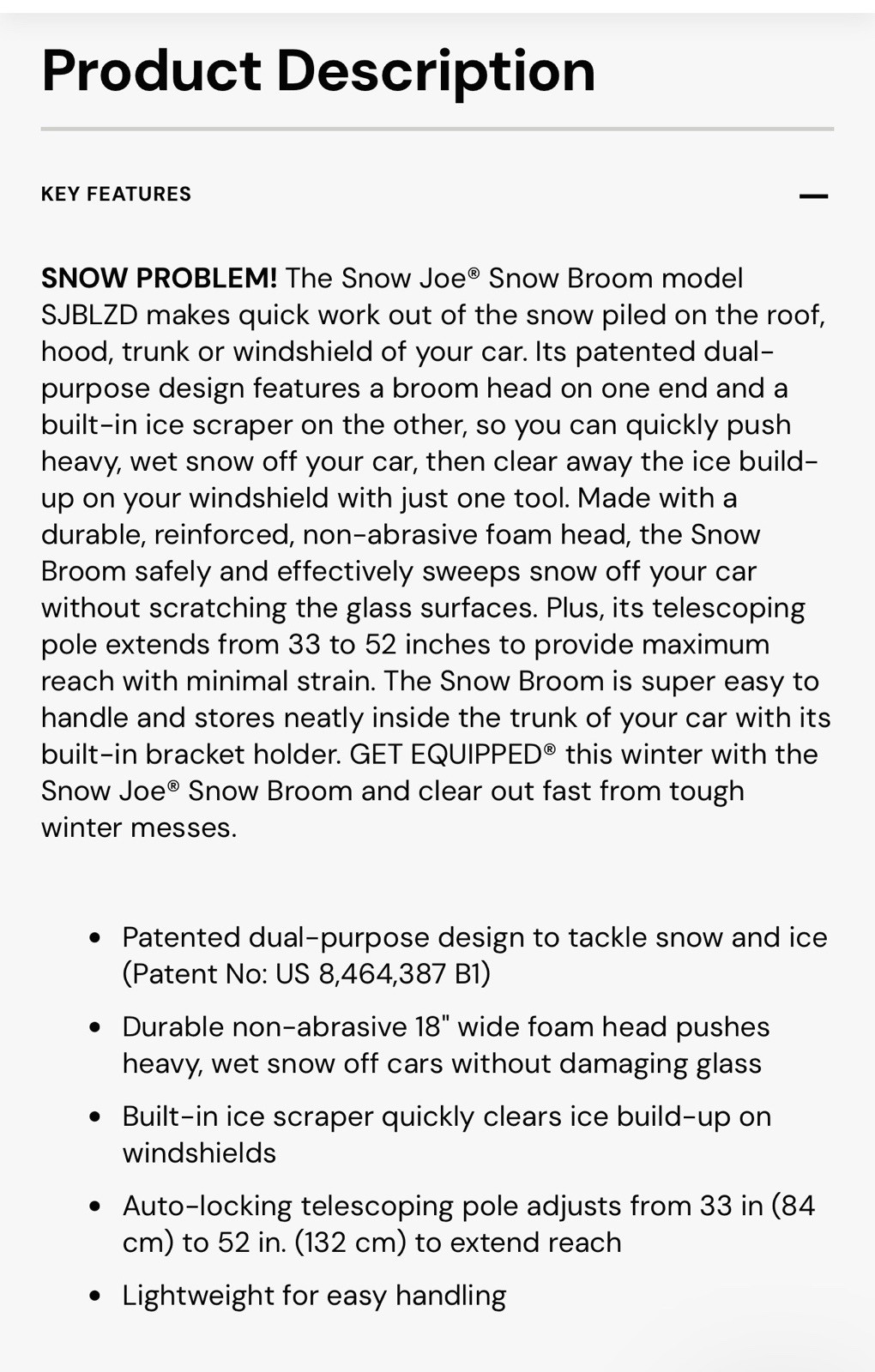 SnowJoe 2-In-1 Ice Scraper And Snow Broom