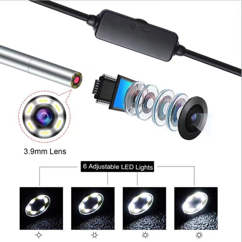 3.9mm Ultra Thin Lens USB Endoscope Borescope Inspection Tube HD Camera Android