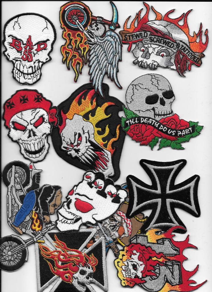 GRAB BAG LOT of 12 PIECE   EMBROIDERED PATCHES sew on and iron on