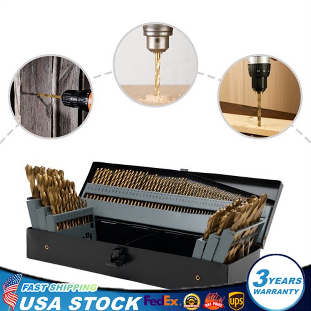 115Pcs Cobalt Drill Bit Set Steel Drill Bit w/Storage Box for Metal Wood Plastic