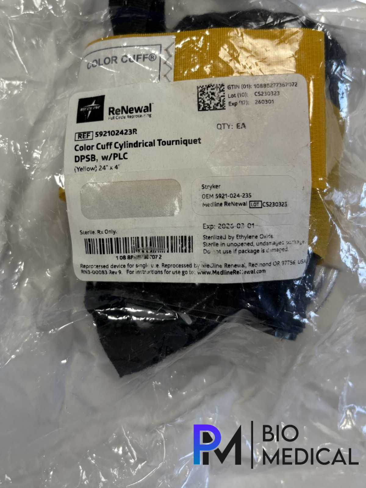 MEDLINE Stryker Color Cuff 24 Yellow Tourniquet 5921-024-245