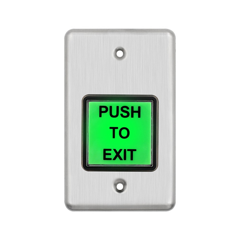 Stainless Steel Push to Exit Button Indoor Green Square Request to Exit Button