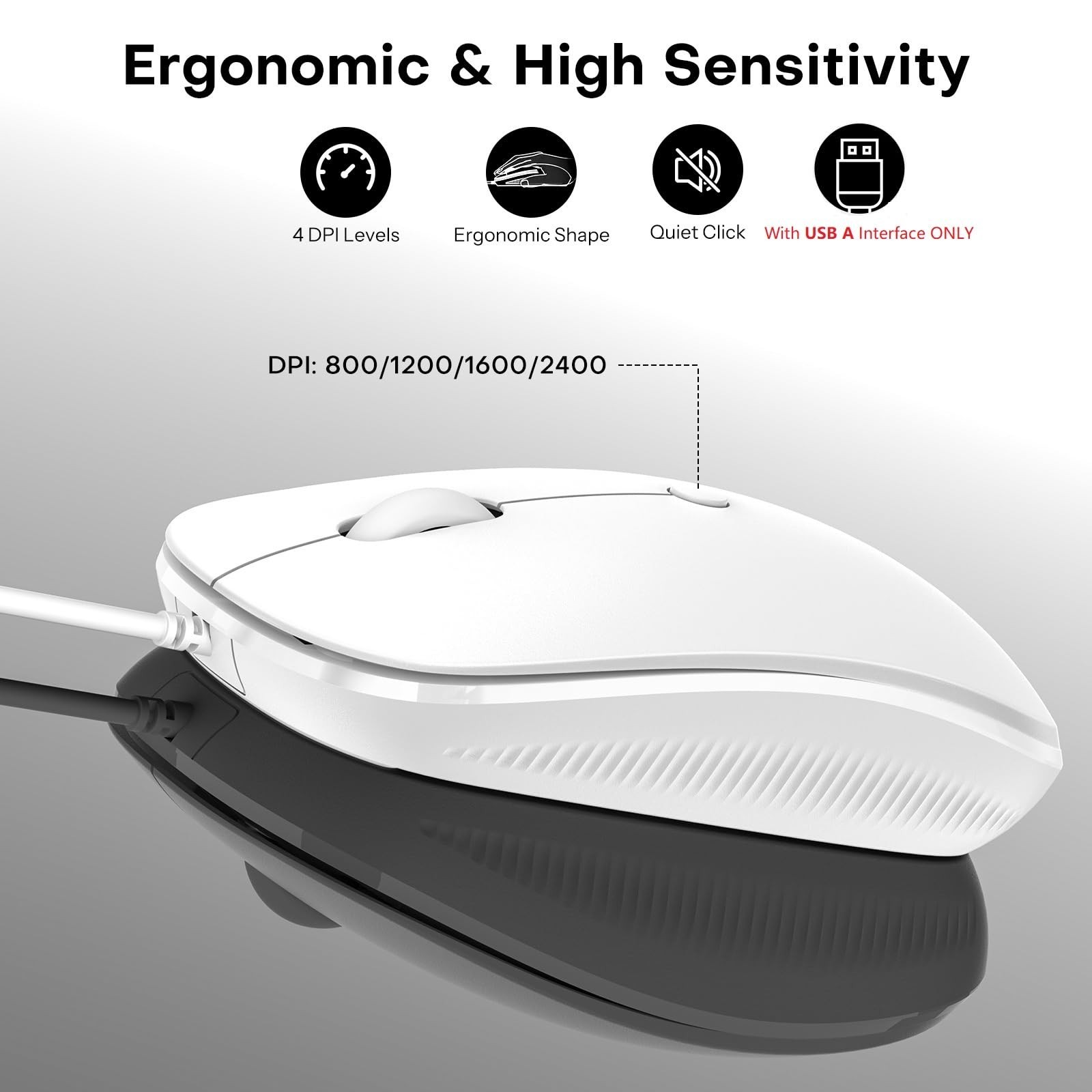 OMOTON Wired Keyboard and Mouse Compatible with Mac, Keyboard with Dual Inter...
