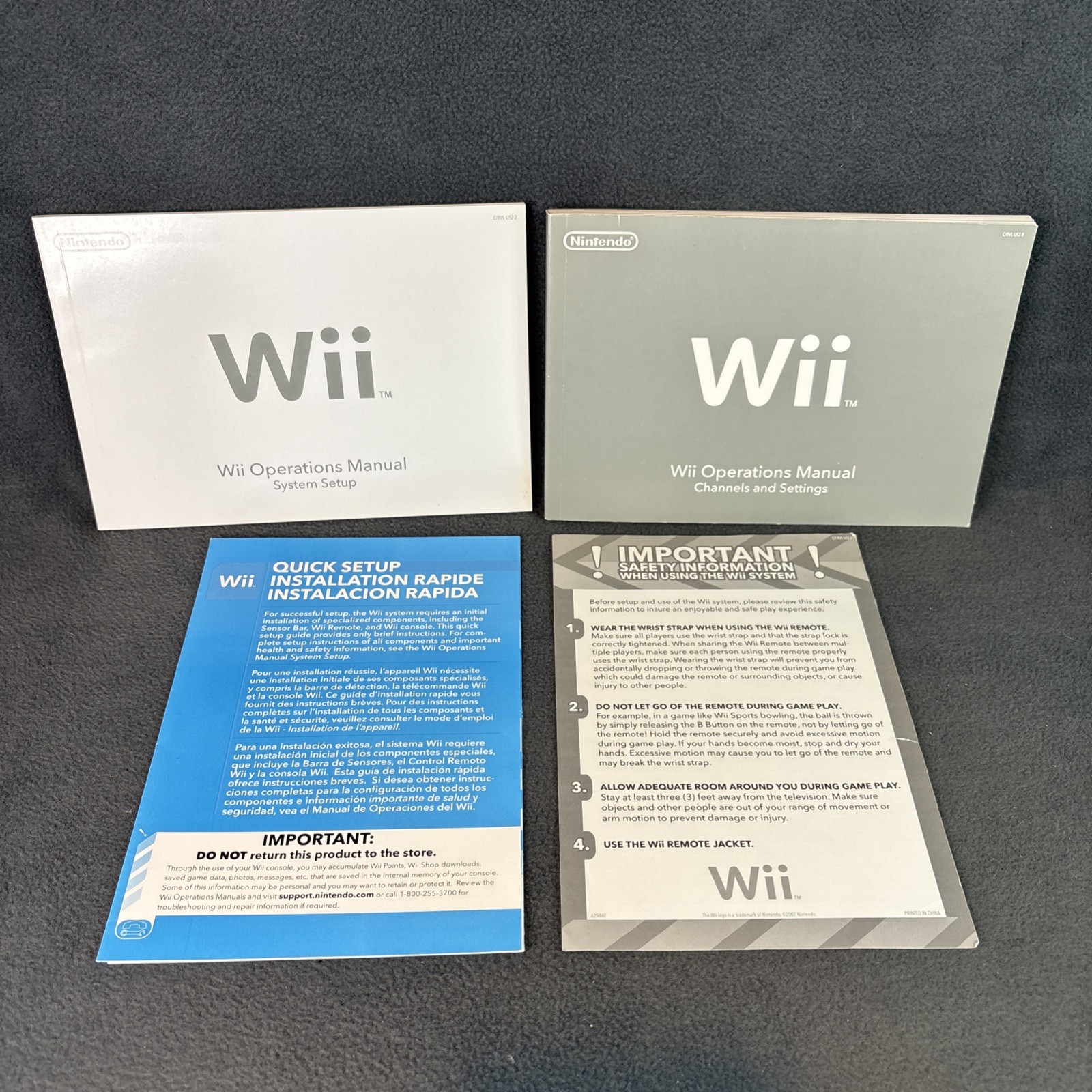 Nintendo Wii Console Operations Manuals & System Set Up Booklets w/ Inserts