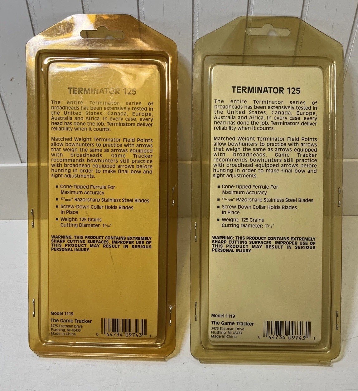 2 Packs The Game Tracker Terminator 125 Grain 3-Blade Broad Heads NOS