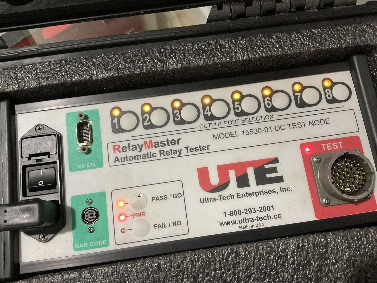 UTE Relay Master Automatic Relay Tester 15530-01 DC TEST NODE