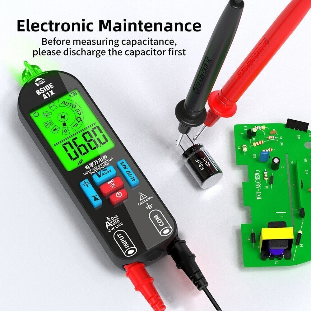Mini LCD Digital Multimeter Smart Auto Ranging Rechargeable DC/AC Voltage w/ Bag