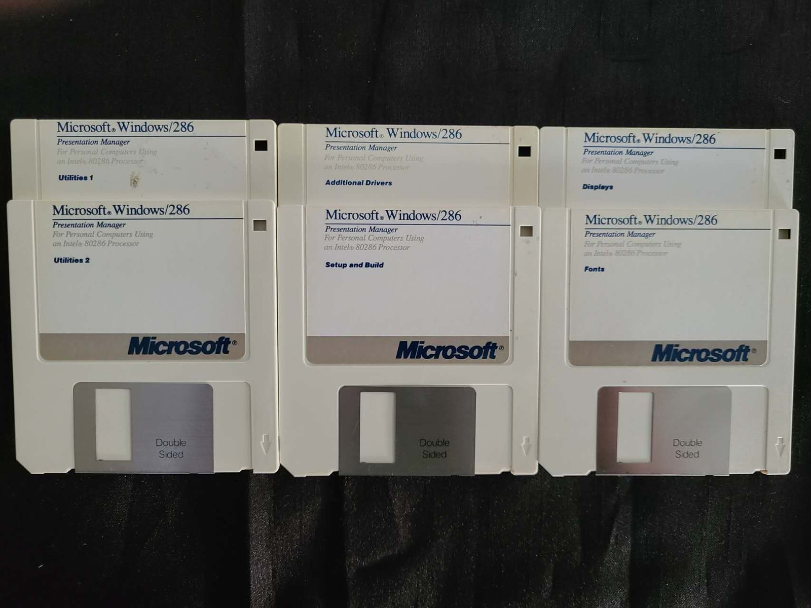 Microsoft Windows/286 Presentation Manager 6-Disk Floppy Set Vintage