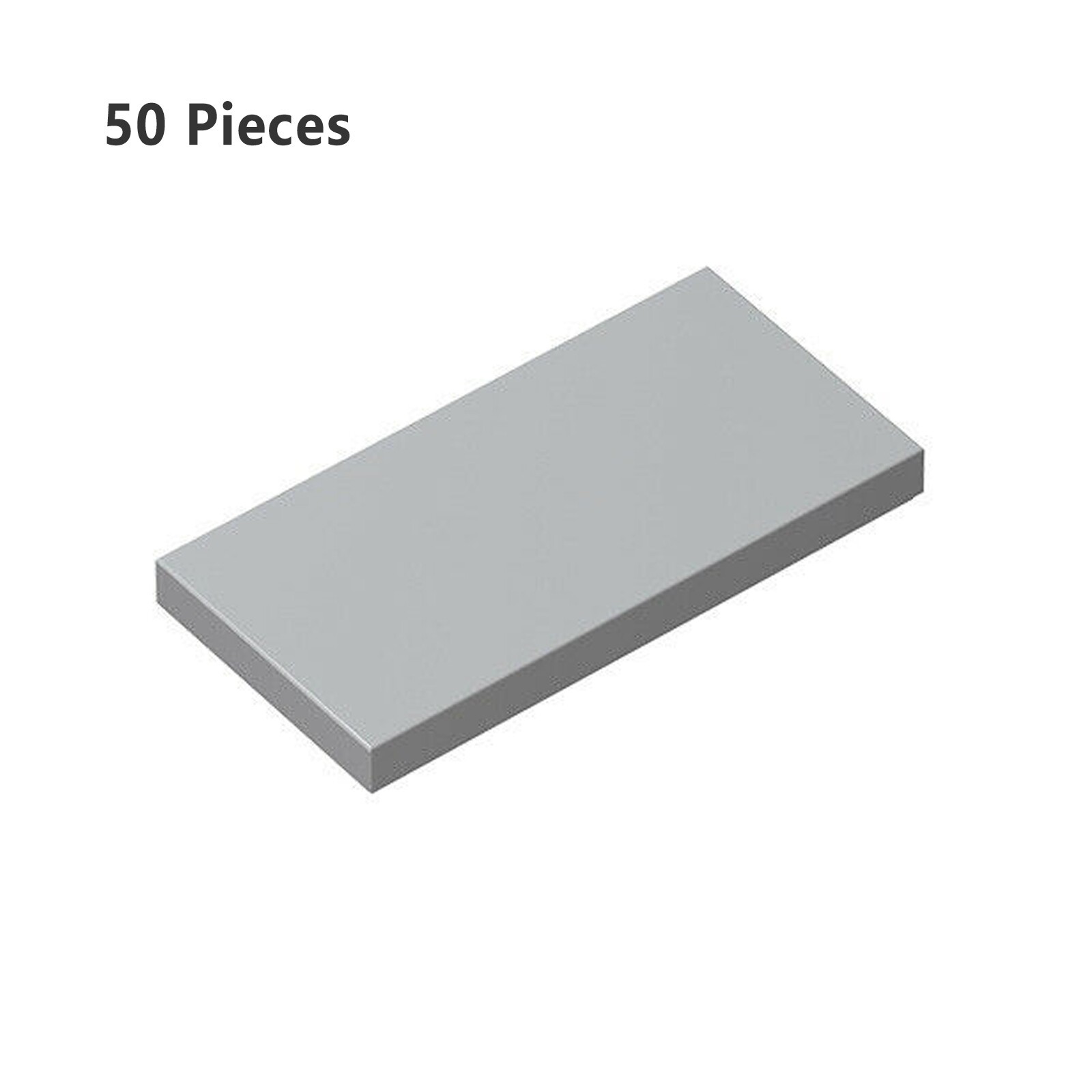 87079 Tile 2 x 4 with Groove Light Gray Bricks Parts 50 Parts Pieces  & Parts